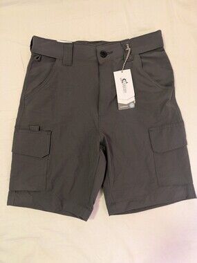 UPF 50 Water Repellent Cargo Hiking Shorts in Charcoal Grey